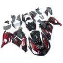 For Ninja ZX14R 2006-2011 Black & Red Flame Bodywork Fairing ABS Injection Molded Plastics Set 2