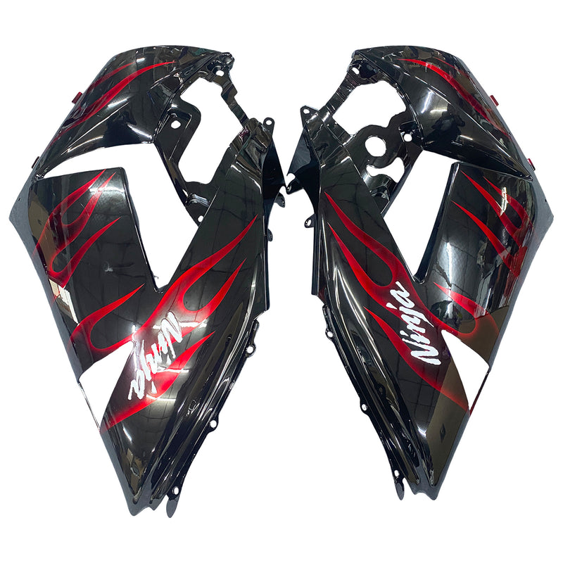 Fairings 2006-2011 Kawasaki ZX14R Black & Red Flame Ninja  Generic