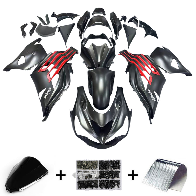 Fairings Plastics 2012-2022 Kawasaki ZX14R Ninja Black Red  Generic