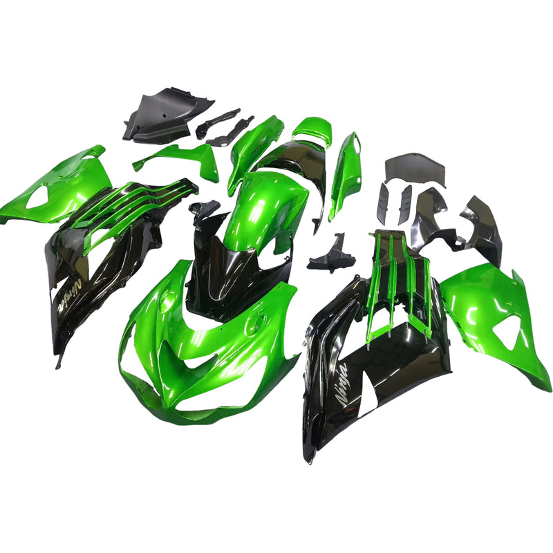 Fairings Plastics 2012-2022 Kawasaki ZX14R Ninja Green Black Racing Generic