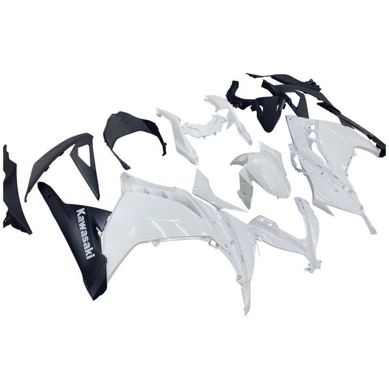 Fairings 2013-2017 Plastics Kawasaki Ninja 300R EX300R White Ninja Racing Generic