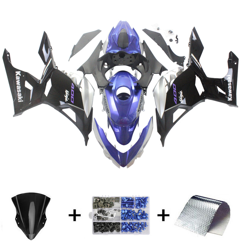 Amotopart Kawasaki EX400/Ninja400 2018-2023 Fairing Kit Bodywork Plastic ABS