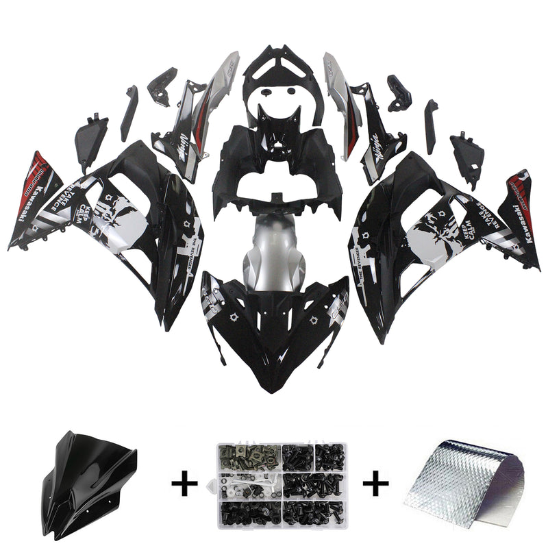 Amotopart Kawasaki ER6F/Ninja650R 2017-2019 Fairing Kit Bodywork Plastic ABS