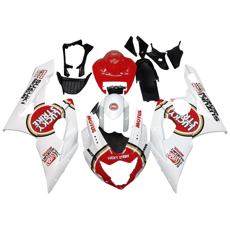 Fairings 2005-2006 Suzuki GSXR 1000 White & Red Lucky Strike  Generic