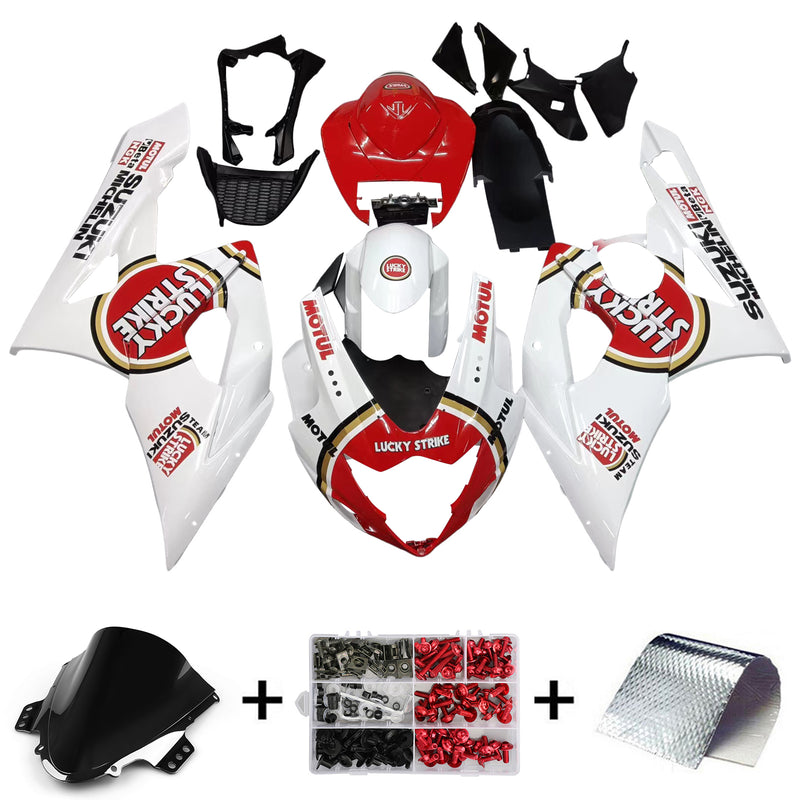 Fairings 2005-2006 Suzuki GSXR 1000 White & Red Lucky Strike  Generic