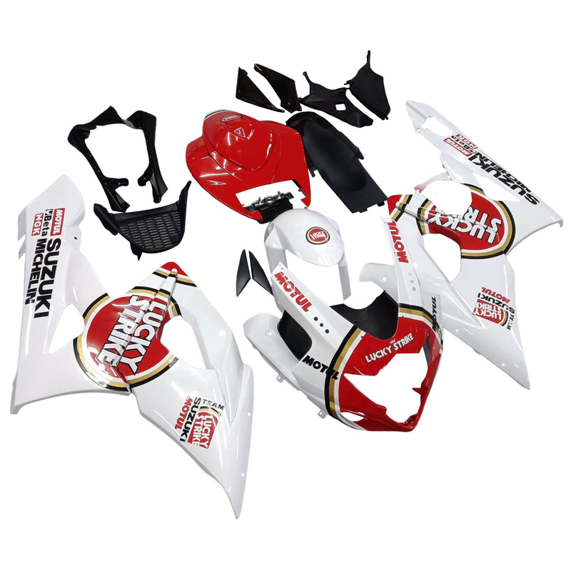 Fairings 2005-2006 Suzuki GSXR 1000 White & Red Lucky Strike  Generic