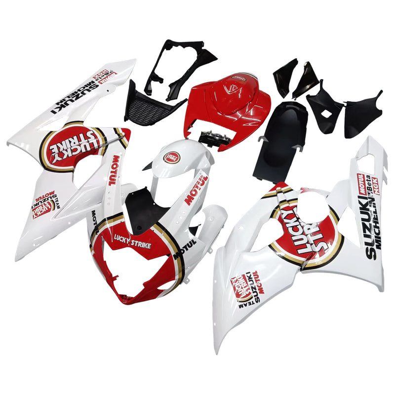 Fairings 2005-2006 Suzuki GSXR 1000 White & Red Lucky Strike  Generic