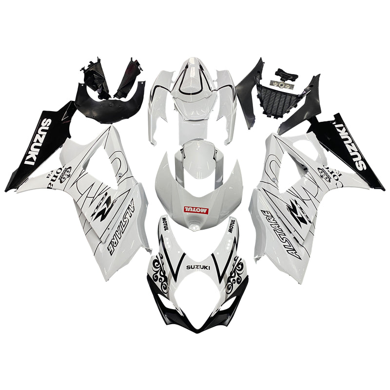 Fairings 2007-2008 Suzuki GSXR 1000 White Black Alstare  Generic