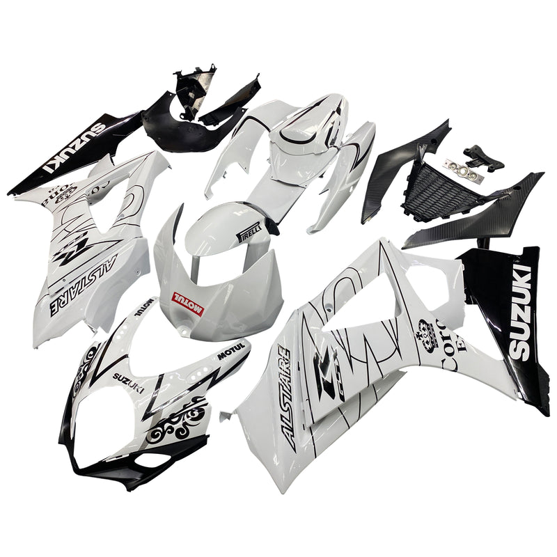 Fairings 2007-2008 Suzuki GSXR 1000 White Black Alstare  Generic