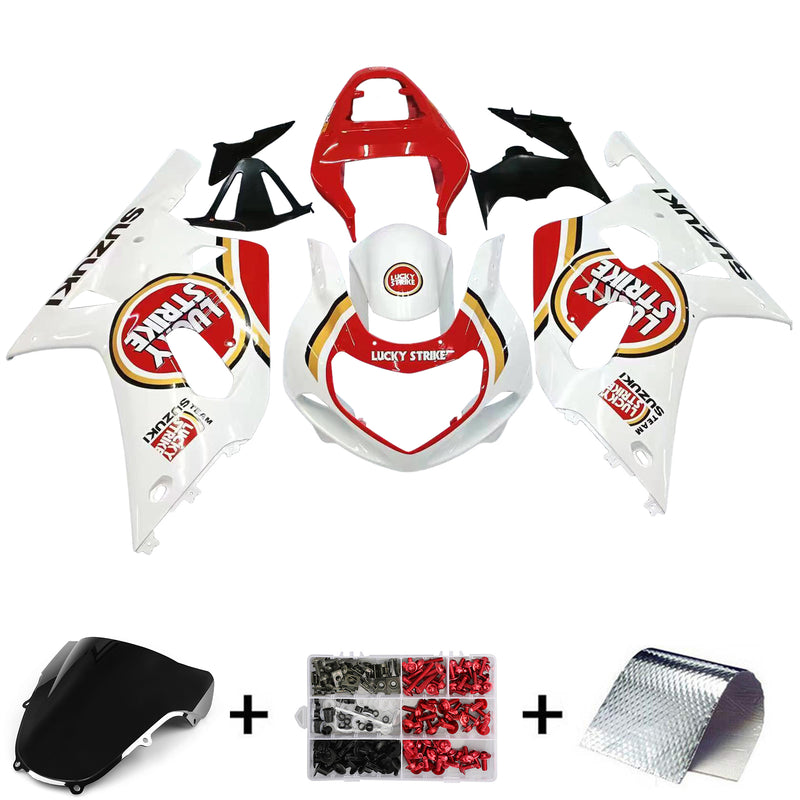 Fairingsg 2001-2003 Suzuki GSXR 600 White & Red Lucky Strike Racin Generic