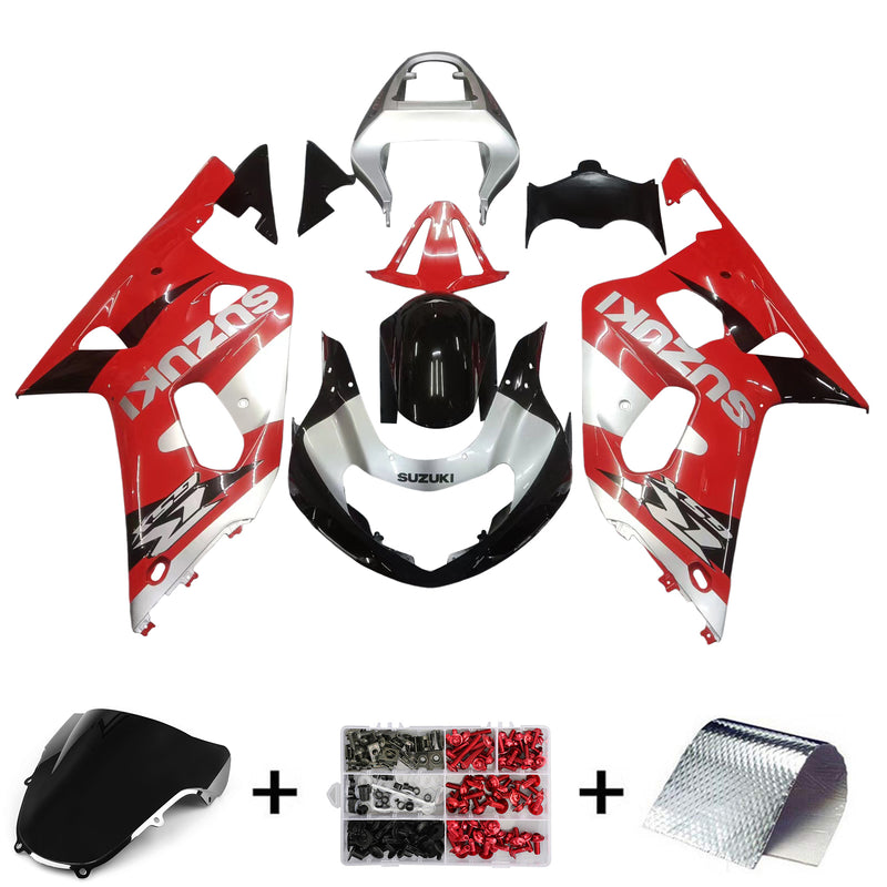 Fairings 2001-2003 Suzuki GSXR 600 Red Silver Black GSXR  Generic