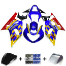 For GSXR600 2001-2003 Bodywork Fairing Blue ABS Injection Molded Plastics Set Generic