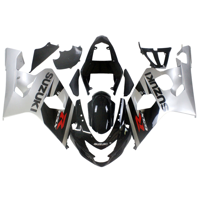 Fairings 2004-2005 Suzuki GSXR 600 750 Black Silver GSXR  Generic