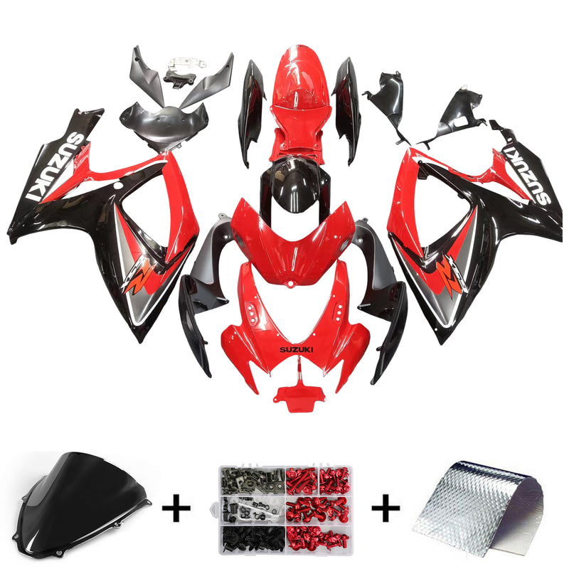 Fairings 2006-2007 Suzuki GSXR 600 750 Red & Black GSXR Racing Generic