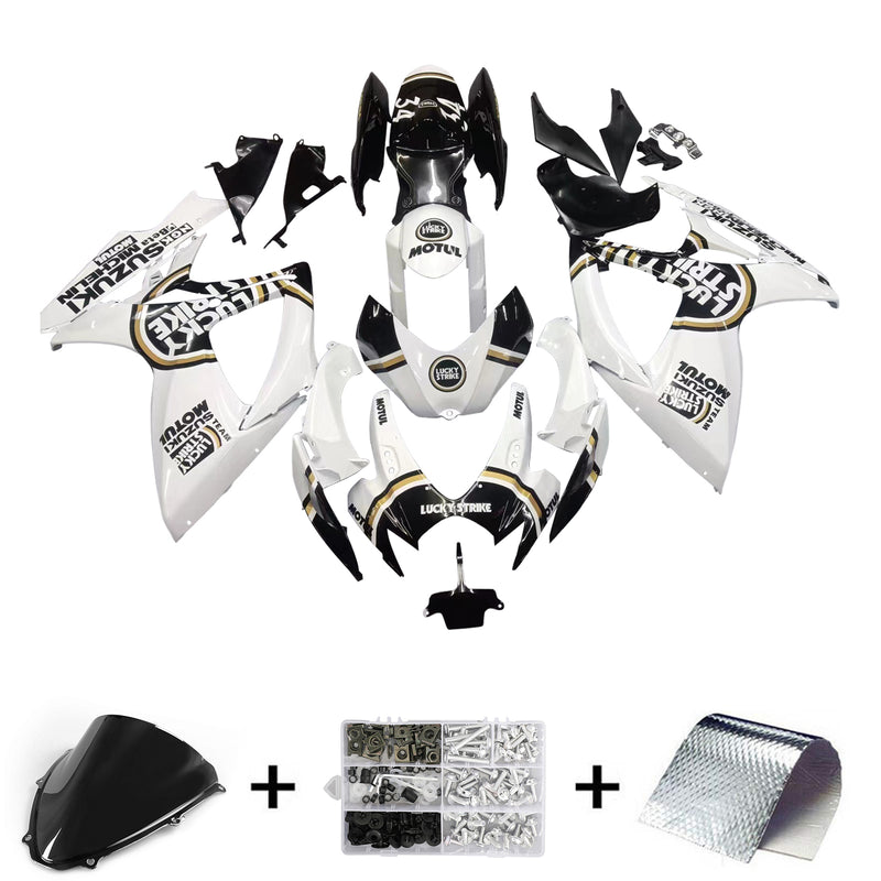 Fairings 2006-2007 Suzuki GSXR 600 750 White Black Lucky Strike Racing Generic