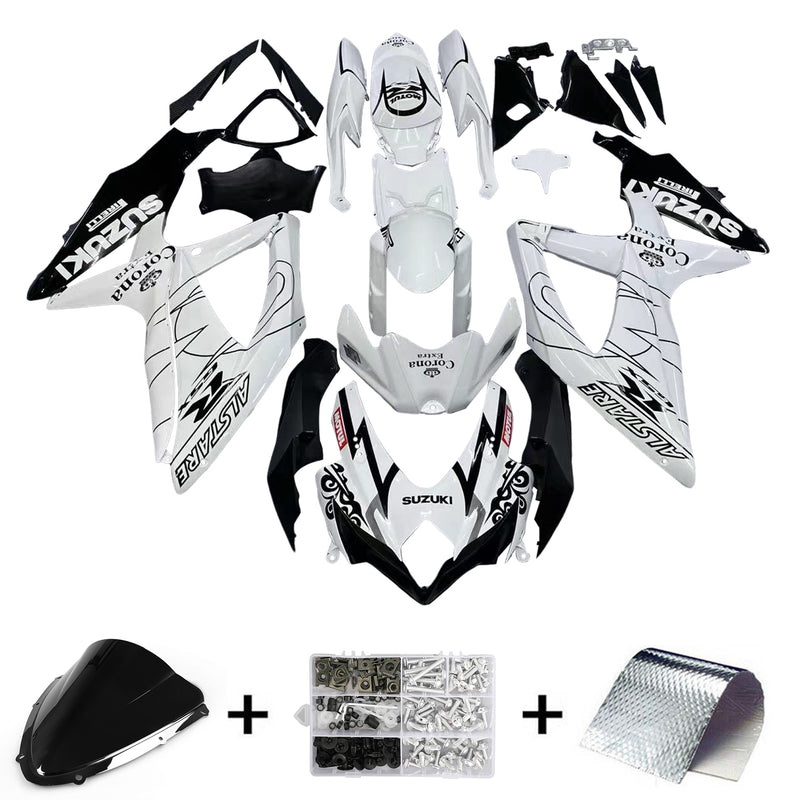 Fairings 2008-2010 Suzuki GSXR 600 750  White Alstare Corona  Generic