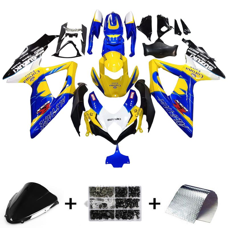 Fairings 2008-2010 Suzuki GSXR 600 750 Yellow Blue Alstare Corona Racing Generic