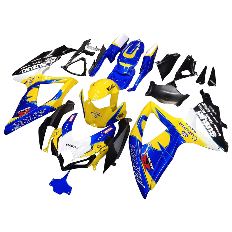 Fairings 2008-2010 Suzuki GSXR 600 750 Yellow Blue Alstare Corona Racing Generic