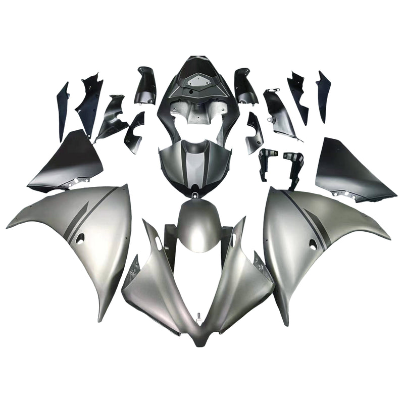 ABS Injection Plastic ABS Fairing Fit for Yamaha YZF R1 2012-2014 Grey Black Generic