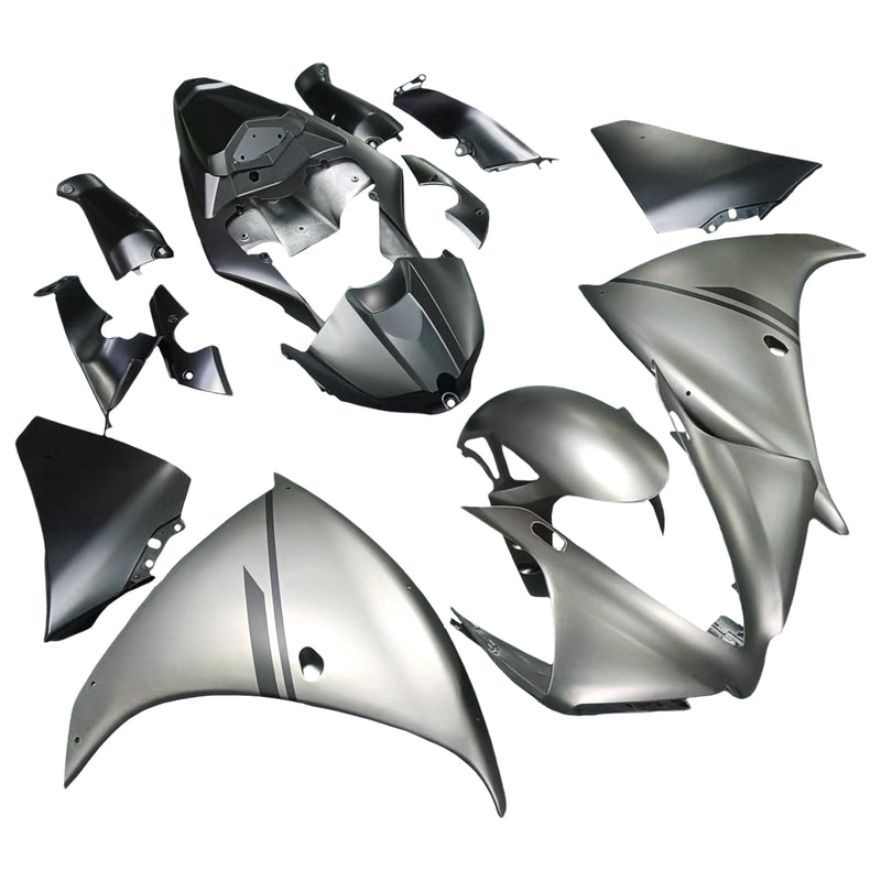 ABS Injection Plastic ABS Fairing Fit for Yamaha YZF R1 2012-2014 Grey Black Generic