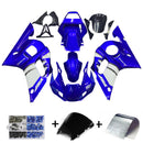 ABS Injection Plastic ABS Fairing Fit for Yamaha YZF R6 1998-2002 Blue White Generic