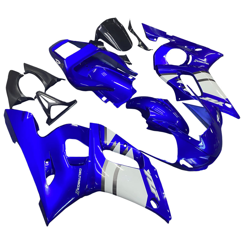 ABS Injection Plastic ABS Fairing Fit for Yamaha YZF R6 1998-2002 Blue White Generic