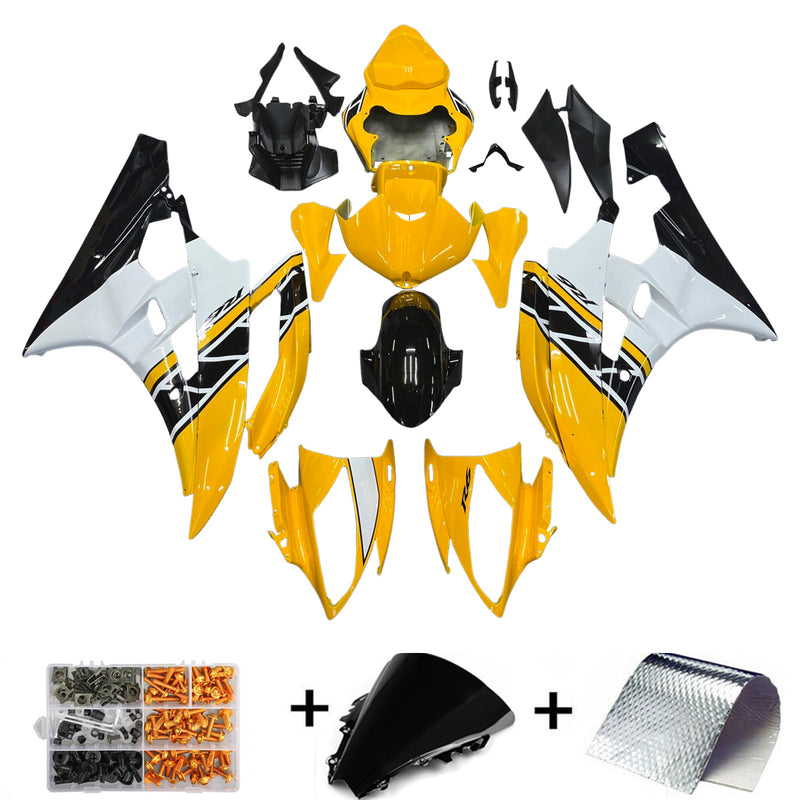 Fairing Injection Plastic Kit Fit For YAMAHA YZF-R6 2006 2007 Yellow White Generic