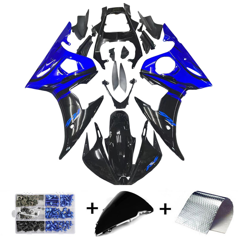 Fairing Injection Plastic Kit Fit For YAMAHA 2003 2004 YZF R6 Blue Black Generic