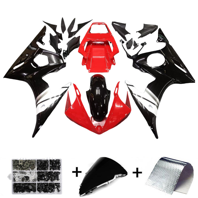 Fairing Injection Plastic Kit Fit For YAMAHA 2003 2004 YZF R6 Red White Generic