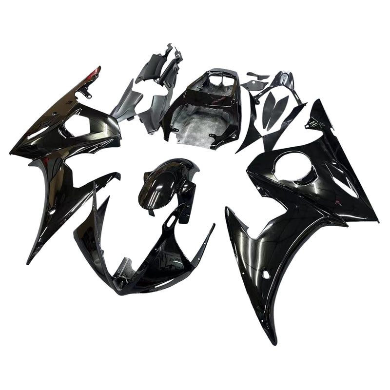 Fairing Injection Plastic Kit w/bolt Fit For YAMAHA 2005 YZF R6 Gloss Black Generic