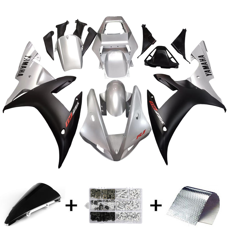 Fairings 2002-2003 Yamaha YZF-R1 Silver Black R1  Generic