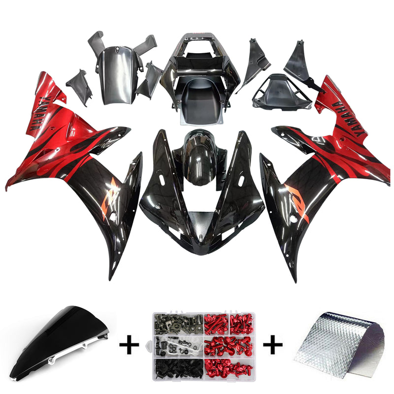 Fairings 2002-2003 Yamaha YZF-R1 Black Red Tribal  R1  Generic