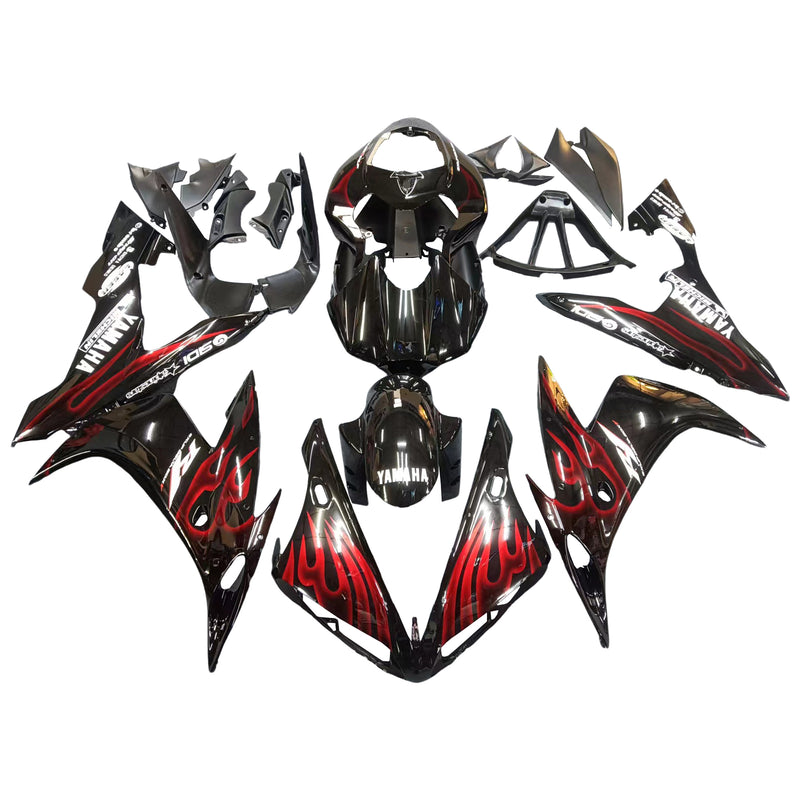 Fairings 2004-2006 Yamaha YZF-R1 Black & Red Flame R1  Generic