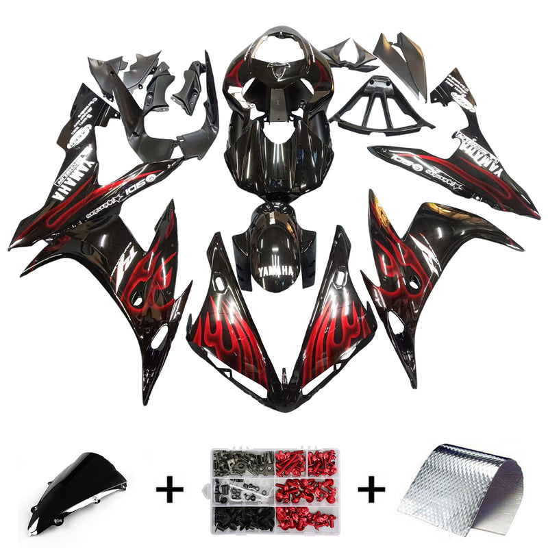 Fairings 2004-2006 Yamaha YZF-R1 Black & Red Flame R1  Generic
