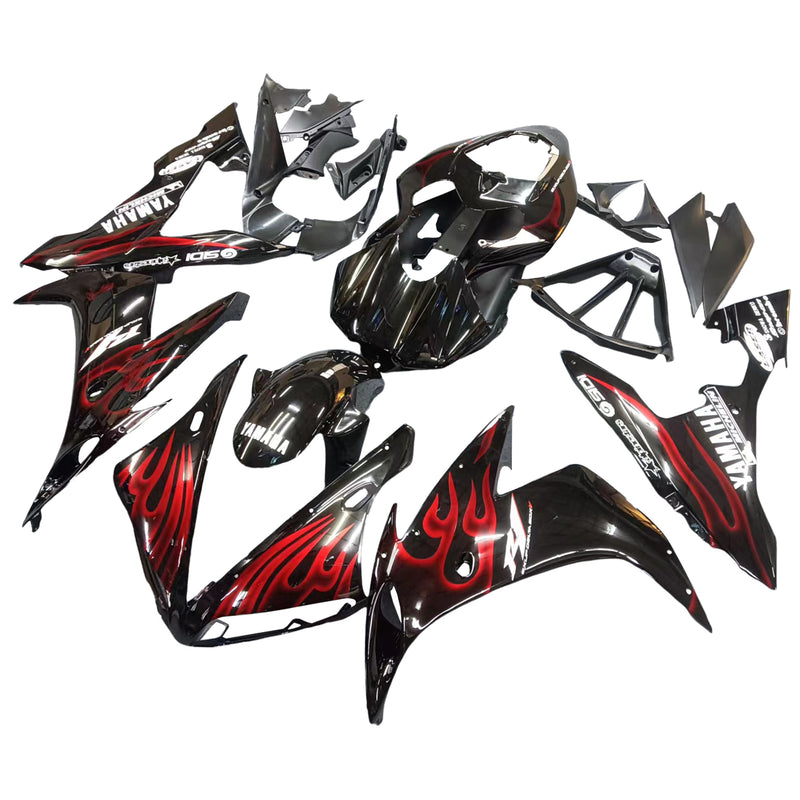 Fairings 2004-2006 Yamaha YZF-R1 Black & Red Flame R1  Generic