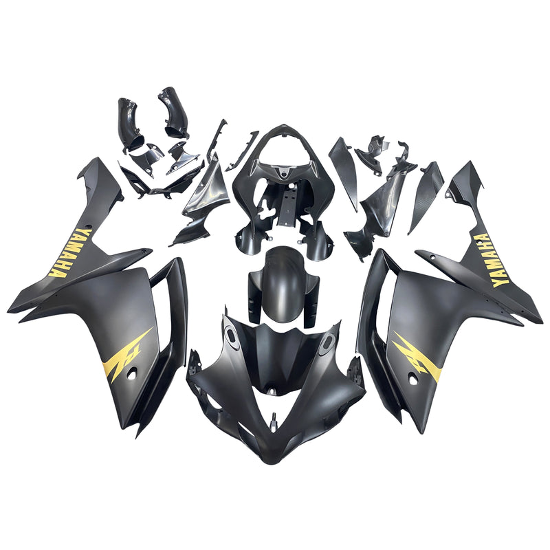Fairings 2007-2008 Yamaha YZF-R1 Black Matte & Gold R1  Generic