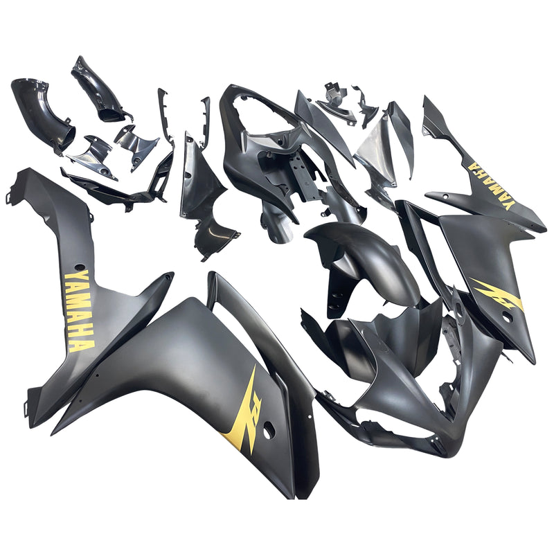 Fairings 2007-2008 Yamaha YZF-R1 Black Matte & Gold R1  Generic