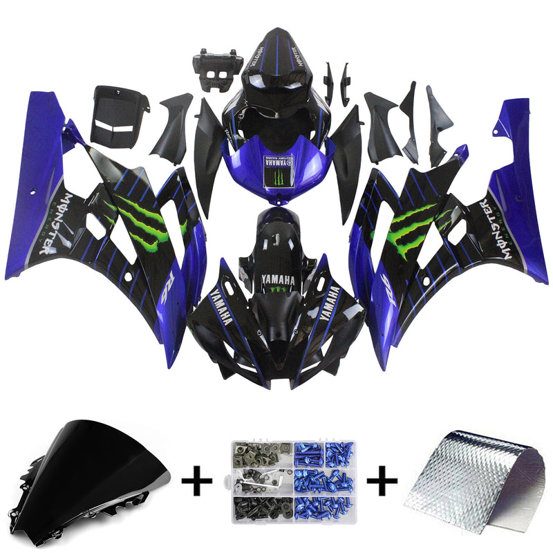 Amotopart Yamaha YZF 600 R6 2006-2007 Fairing Kit Bodywork Plastic ABS