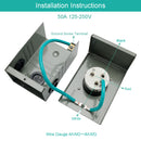 RV 50 Amp Power Inlet Box Outdoor Receptacle 3 Prong Locking Plug with LED Light