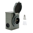 RV 50 Amp Power Inlet Box Outdoor Receptacle 3 Prong Locking Plug with LED Light