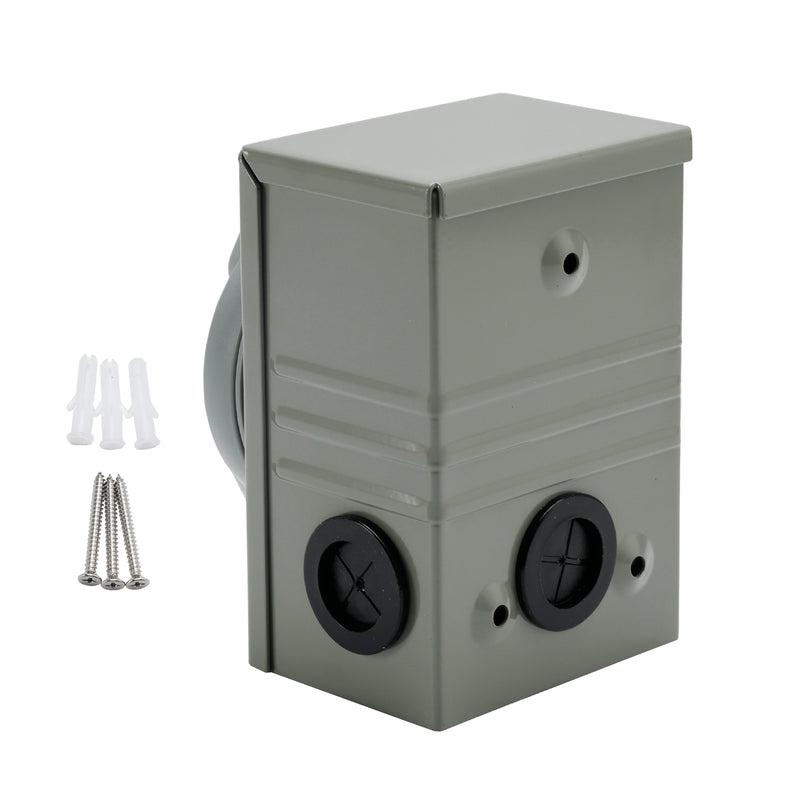 RV 50 Amp Power Inlet Box Outdoor Receptacle 3 Prong Locking Plug with LED Light