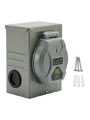 RV 50 Amp Power Inlet Box Outdoor Receptacle 3 Prong Locking Plug with LED Light