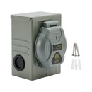 RV 50 Amp Power Inlet Box Outdoor Receptacle 3 Prong Locking Plug with LED Light