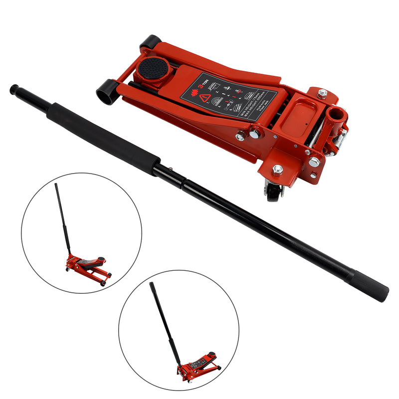 3 Ton Aluminum Steel Floor Jack With Dual Pistons Quick Lift Pump Lift Car Auto