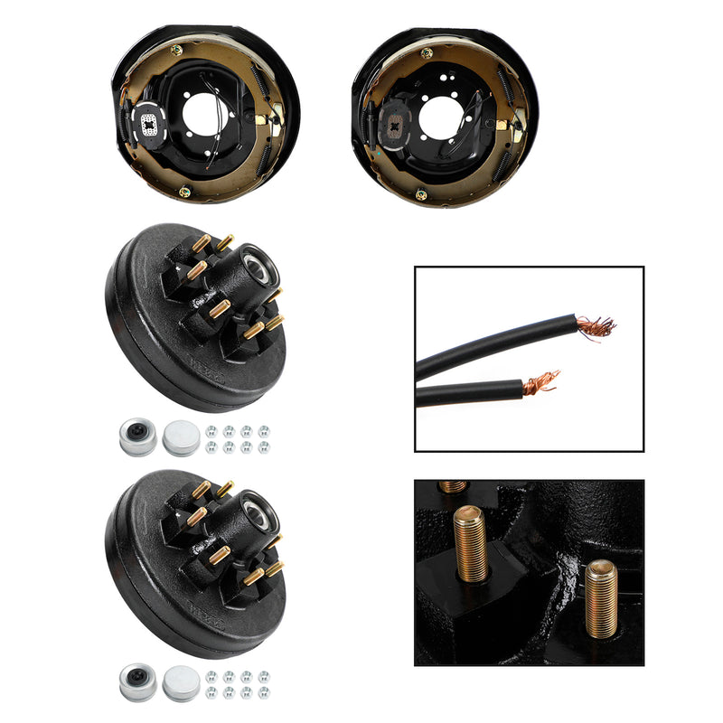 Trailer 12"-8 on 6.5 Hub Drum Kits w/ 12"x2" Electric Brakes for 5.2K-7K Axle