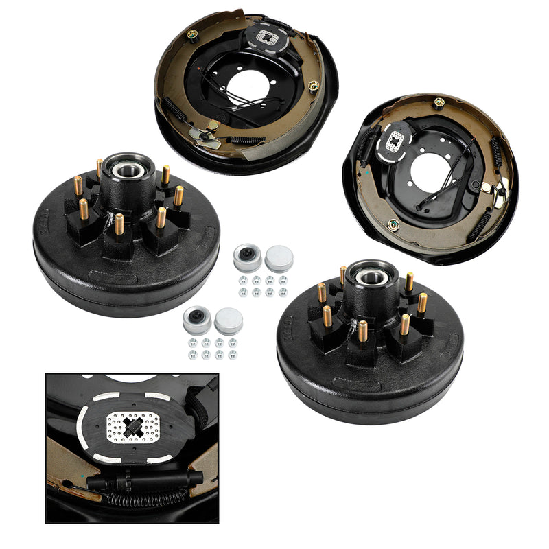 Trailer 12"-8 on 6.5 Hub Drum Kits w/ 12"x2" Electric Brakes for 5.2K-7K Axle