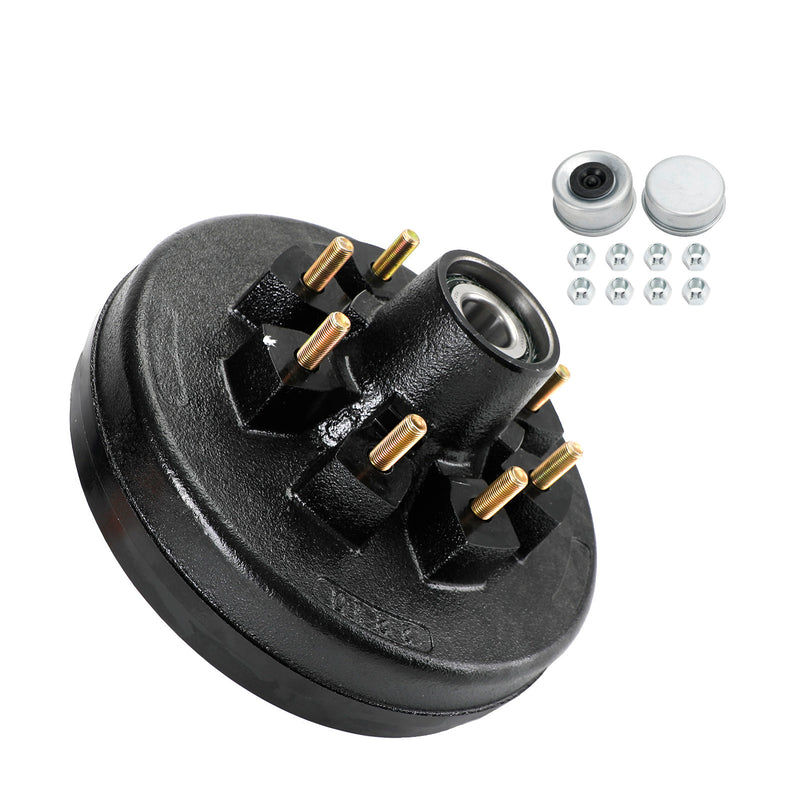 Grease Trailer Hub and Drum Assembly for 5.2K-7K Axles-12"-8 on 6.5-Pre-Greased