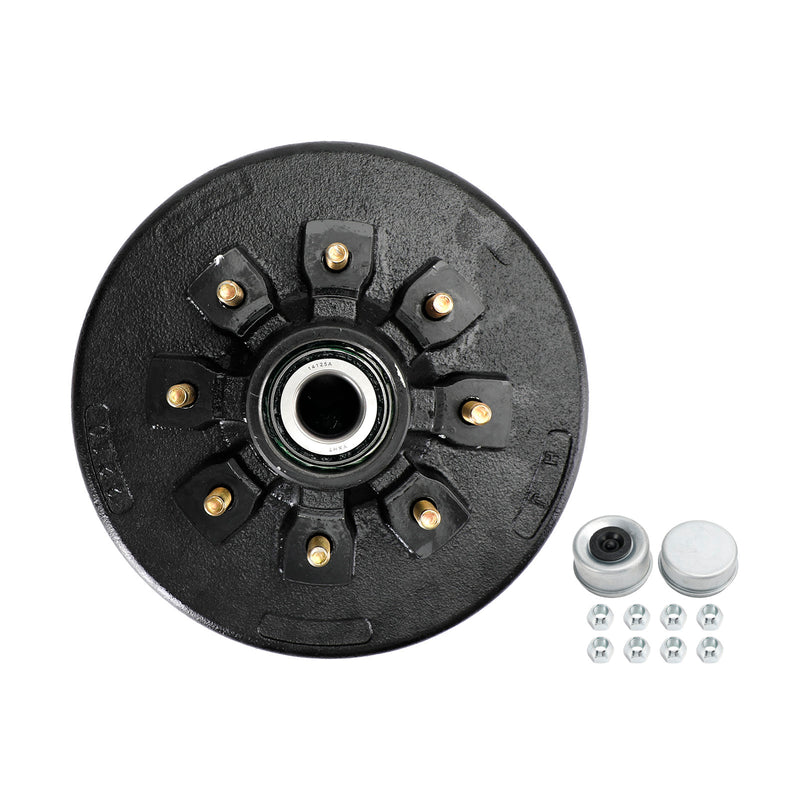 Grease Trailer Hub and Drum Assembly for 5.2K-7K Axles-12"-8 on 6.5-Pre-Greased