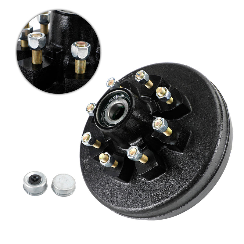 Grease Trailer Hub and Drum Assembly for 7K Axles - 12"-8 on 6-1/2-Pre-Greased