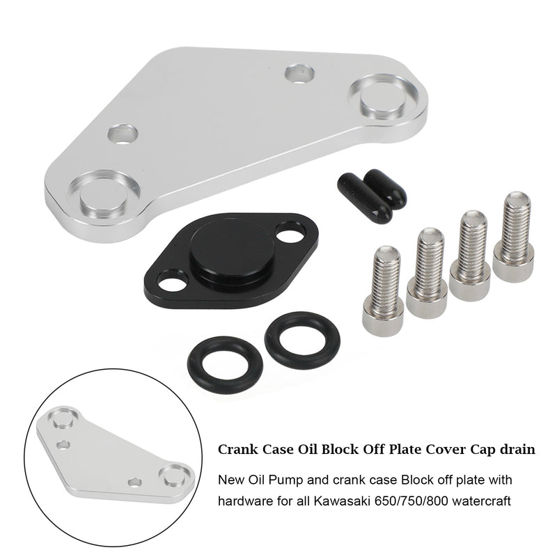 Crank Case Oil Block Off Plate Cover Cap drain For Kawasaki 650sx SX X2 TS 750sx 800
